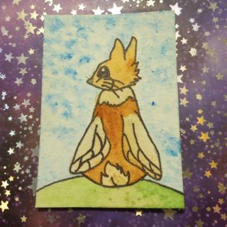 ACEO artist trading card bunny wings