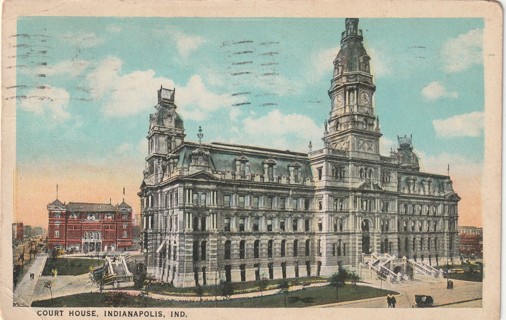 Vintage Used Postcard: (p): 1926 Court House, Indianapolis, IN