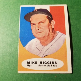 1961 - TOPPS EXMT - NRMT BASEBALL - CARD NO. 221 - MIKE HIGGINS MGR - RED  SOX