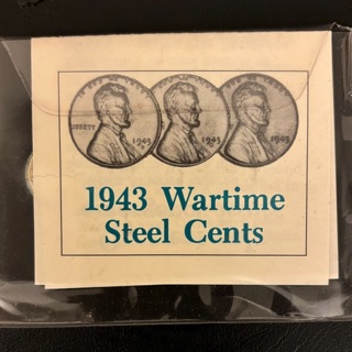 1943 Wartime Steel Cents Set Philadelphia San Francisco Denver