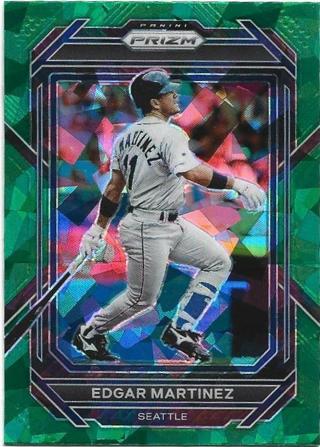 2023 PRIZM EDGAR MARTINEZ GREEN CRACKED ICE PRIZM REFRACTOR CARD