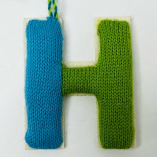 H Sweater Look Knit Initial Ornament 