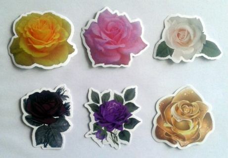 Six Rose Stickers