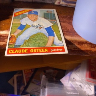 1966 topps Claude osteen baseball card 