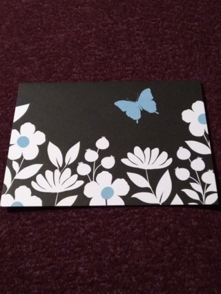 Black-Floral-Butterfly Notecard 