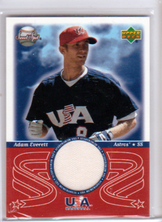 Adam Everett, 2002 Upper Deck Sweet Spot RELIC Baseball Card #USA-AE, Team USA, (L2
