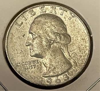 1963 D Silver Washington Quarter VF 90% Silver 