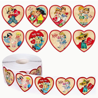 100 Nostalgic Heart Stickers