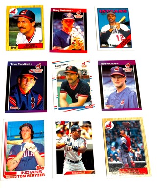 Indians-18 Card Lot-Albert Belle,Greg Swindell,Joe Carter,Cory Snyder,John Denny,Tom Candiotti