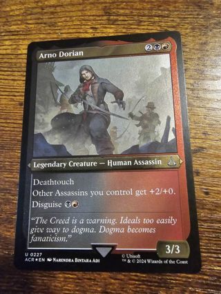 Magic the gathering mtg Arno Dorian etched foil card Assassins Creed