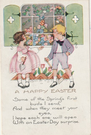 Vintage Unused Postcard: f: Comic: Happy Easter