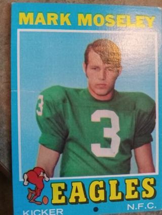 1971 TOPPS MARK MOSELEY PHILADELPHIA EAGLES FOOTBALL CARD# 257