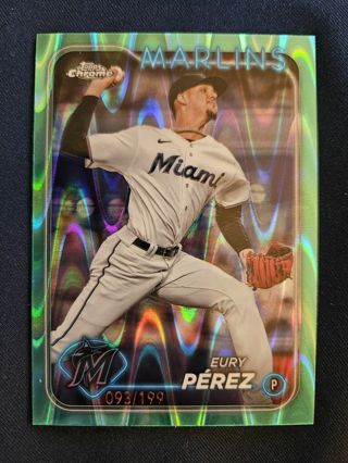 2024 Topps Chrome RayWave Aqua Refractor Eury Perez