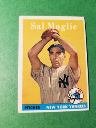 1958 - TOPPS EXMT - NRMT BASEBALL - CARD NO. 43 - SAL MAGLIE - YANKEES