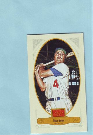 2012 Panini Golden Age Duke Snider MINI BROAD LEAVE BACK Baseball Card # 68 Dodgers