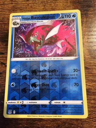 Pokemon Hisuian Basculegion reverse holo rare card 045/196