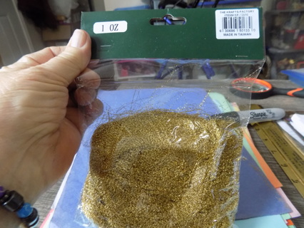 NIP Metallic fine spun gold color Krafting Thread # 4 large bag