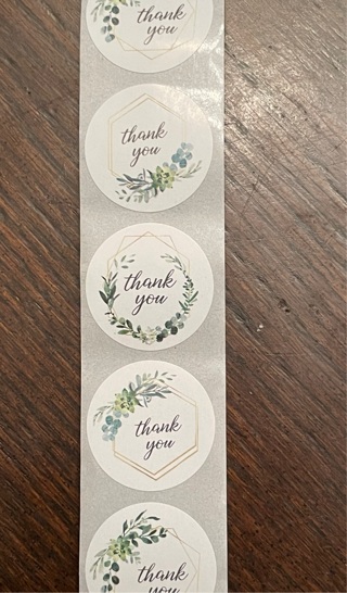 80 Thank You Stickers 