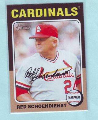 2024 Topp Heritage Red Schoendienst Baseball Card # 149 Cardinals