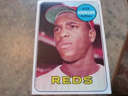 1969 T.C.G. ALEX JOHNSON CINCINNATI REDS BASEBALL CARD# 280