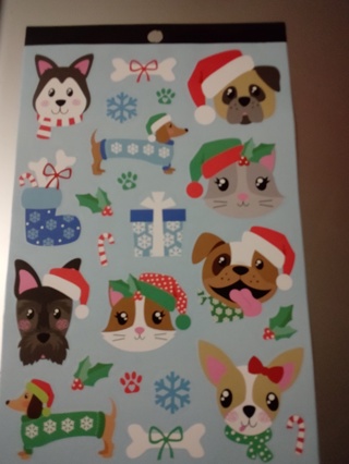 dog christmas stickers 