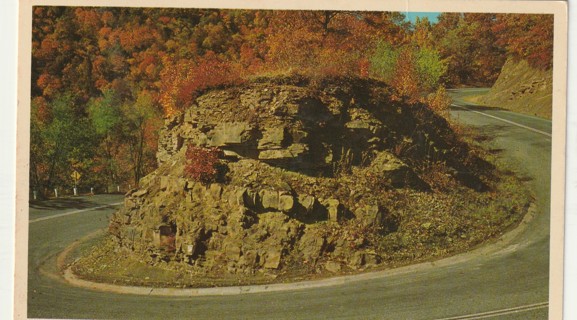 Vintage Used Postcard: d: 1964 Hairpin Curve on Laurel Mountain, WV