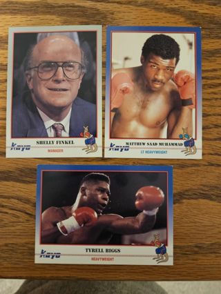 1991 KAYO Boxing trading cards.#81,#83,#84