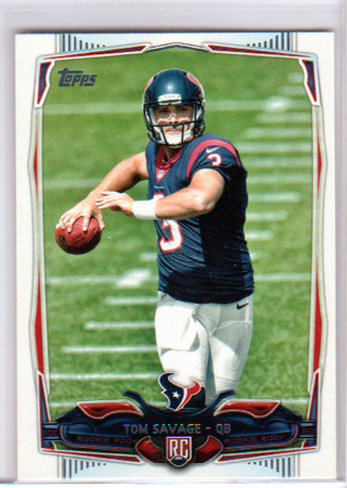 Tom Savage, 2014 Topps ROOKIE Card #347, Houston Texans, (H)