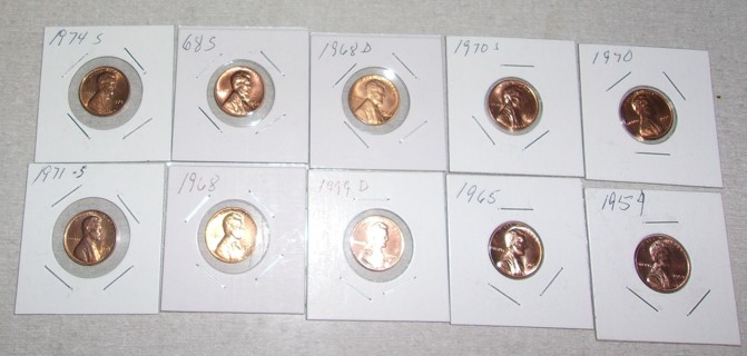 Lincoln Cent Lot Mint State Lot 