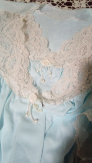 NWT, Blue Shadow Line Nighty & Sheer Robe