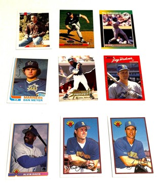 Mariners-9 Card Lot- Buhner,Davis,Langston,Martinez,Mitchell