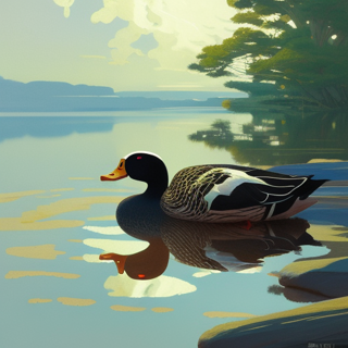 Listia Digital Collectible: A Marbled Duck on the Water