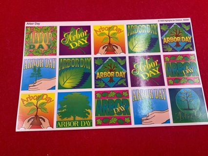 (15) Arbor Day Stickers Unused 1999 Highlights Magazine Will Stick!