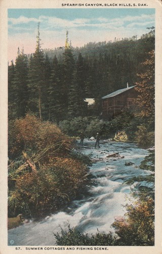 Vintage Unused Postcard: (c1): Pre Linen: Spearfish Canyon, Black Hills, SD