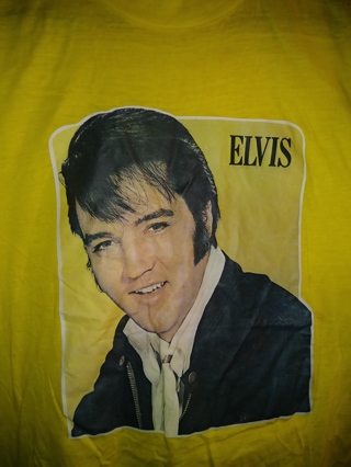 Rare Vintage Elvis Presley Iron-on Graphic Single Stitch T Shirt 70s Yellow XL