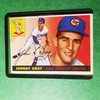 1955 TOPPS BASEBALL CARD - NO. 101 - JOHNNY GRAY - A'S - EXMT- NRMT.