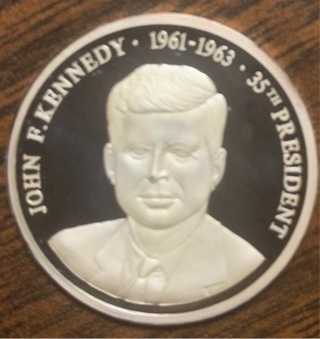 .999 silver Kennedy medal with COA, rare