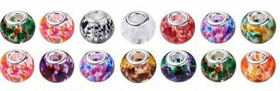 25pc Euro Mix Color Paint Splash Beads (PLEASE READ DESCRIPTION) 