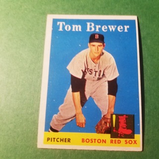 1958 - TOPPS EXMT - NRMT BASEBALL - CARD NO. 220 -  TOM BREWER - RED SOX