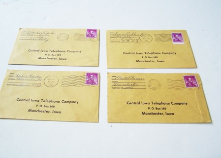 Vintage 4 Cent Stamped Envelopes Set of 4