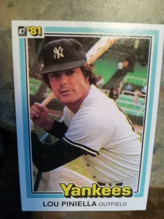 1981 DONRUSS FIRST EDITION LOU PINIELLA NEW YORK YANKEES BASEBALL CARD# 109