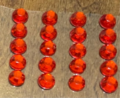 20 Adhesive Red Gems for Crafts