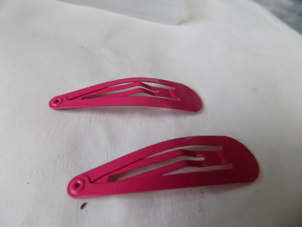 Pair of metal hair clips # 36 rose pink