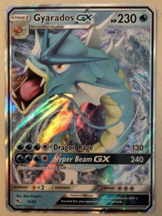 Gyarados gx 16/68 rare holo nm pokemon