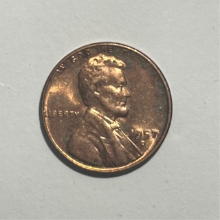 1957 D Wheat cent 