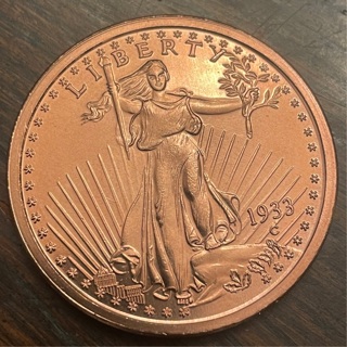 1 Ounce Fine Copper Round St Gaudens 