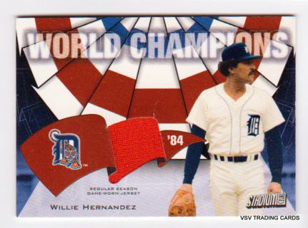 Willie Hernandez, 2001 Topps World Champions RELIC Card #WC-WH, Detroit Tigers, (LB4)