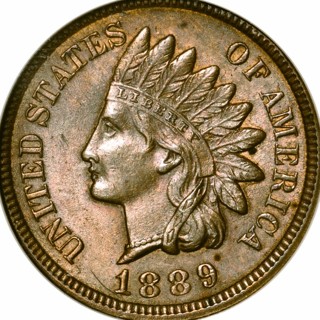 1889 Indian Head Cent, Genuine Guaranteed by Refund, Lightly Circulated, Nice Date, Refundable. 