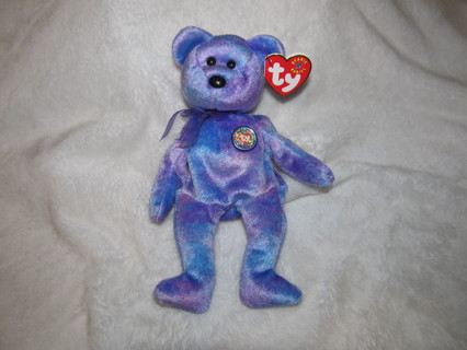 Ty Beanie Baby "Clubby IV" the Purple Club Bear Beanies