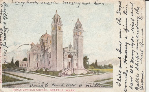 Vintage Used Postcard: 1906 Roma Catholic Church. Seattle, WA